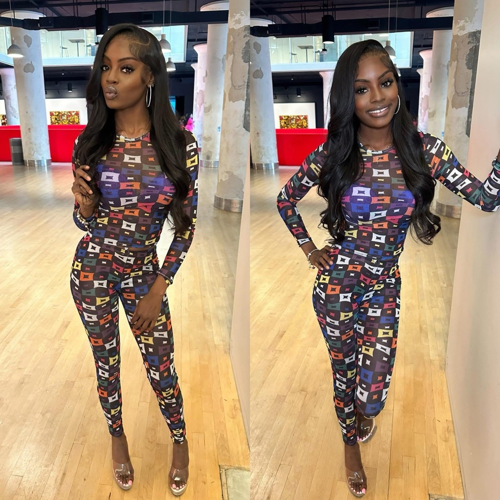 Multicolor Geometric Print Jumpsuit
